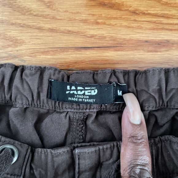 Jaded London Baggy Cargo Pants Women M Brown Cargo Paratrooper Utility Wide Leg - Picture 4 of 10